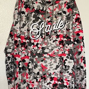 Staple script spellout red Camo Hoodie big and tall 3xl new